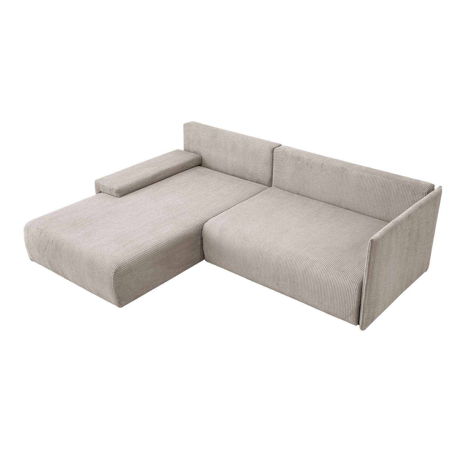 Narożnik tapicerowany LAVIO L z funkcją spania i pojemnikiem na pościel