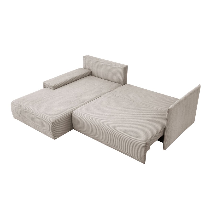 Narożnik tapicerowany LAVIO L z funkcją spania i pojemnikiem na pościel