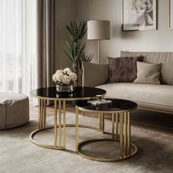 Okrągły stolik kawowy 2w1...