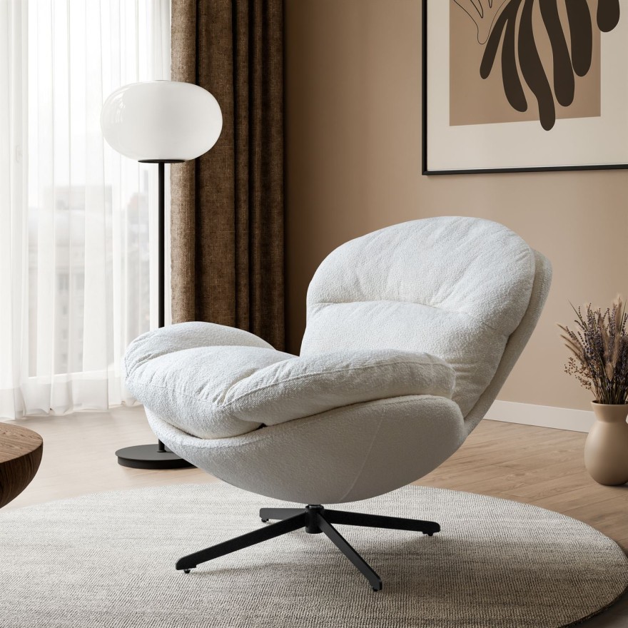 Obrotowy fotel tapicerowany COCO 360°