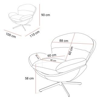 Obrotowy fotel tapicerowany COCO 360°