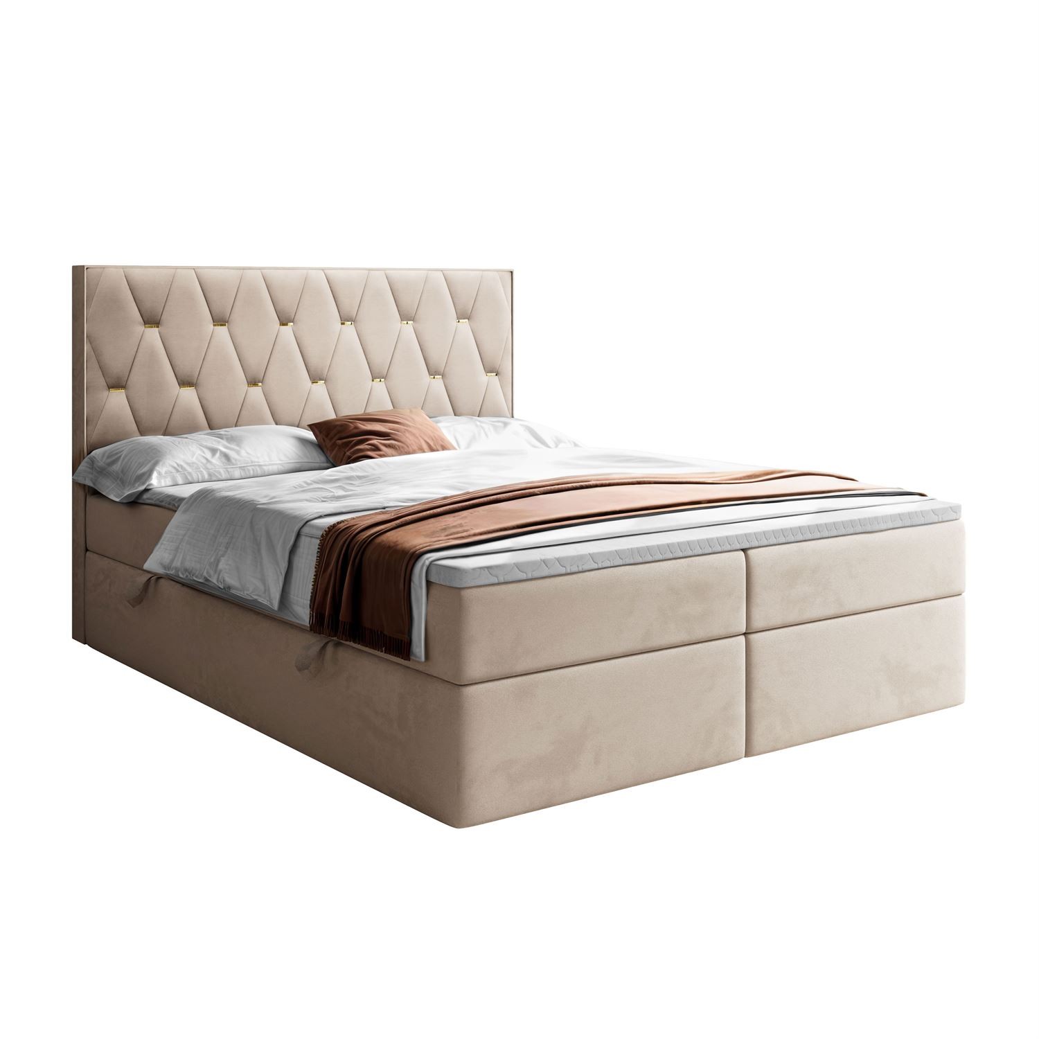 copy of Łóżko kontynentalne IZOLDA z pojemnikiem na pościel