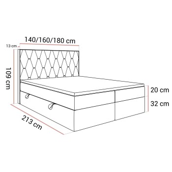 copy of Łóżko kontynentalne IZOLDA z pojemnikiem na pościel