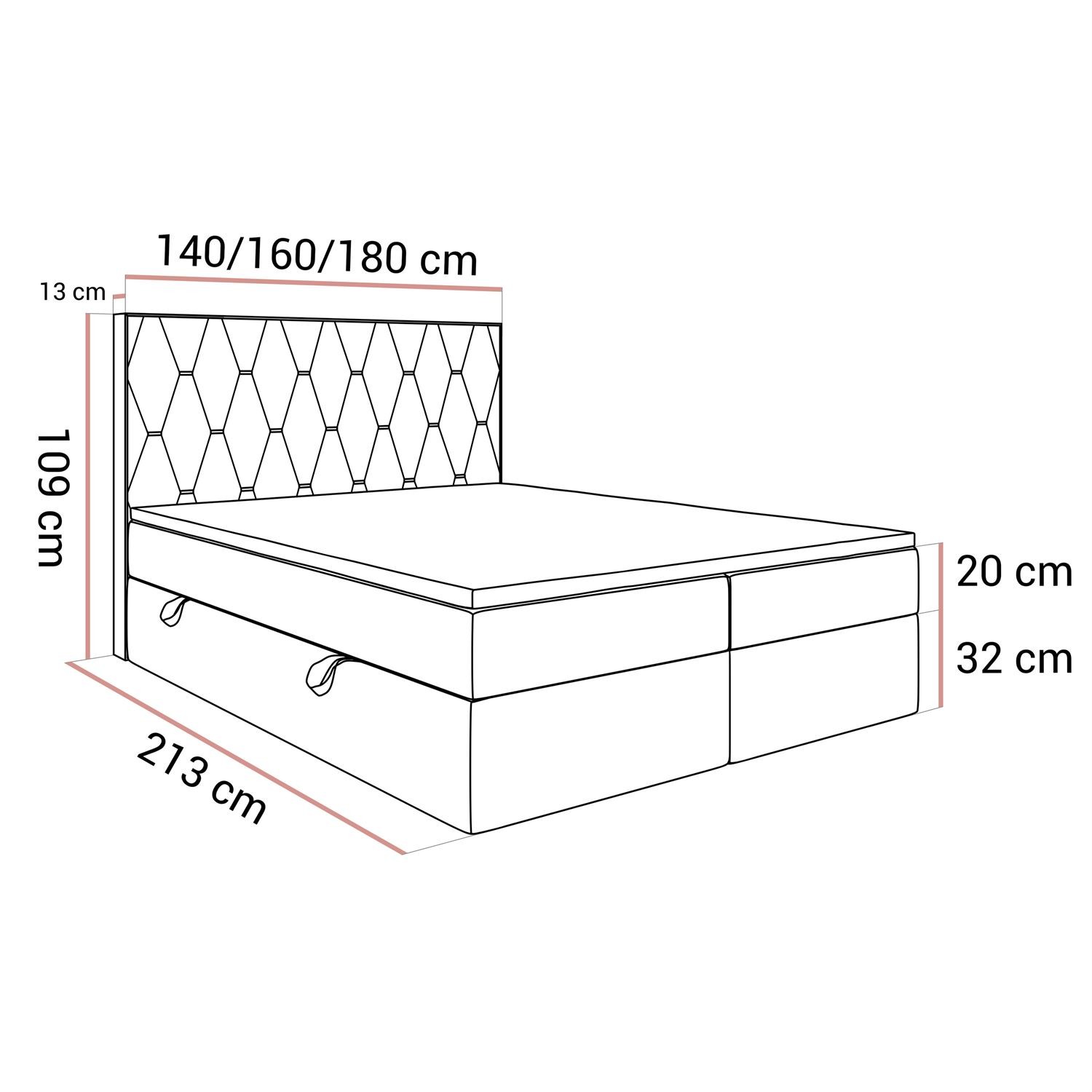 copy of Łóżko kontynentalne IZOLDA z pojemnikiem na pościel