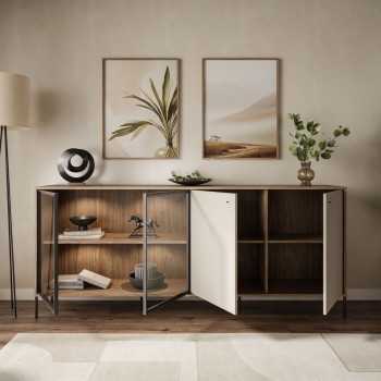 Komoda czterodrzwiowa ISA 4D z oświetleniem LED na wysokich nóżkach