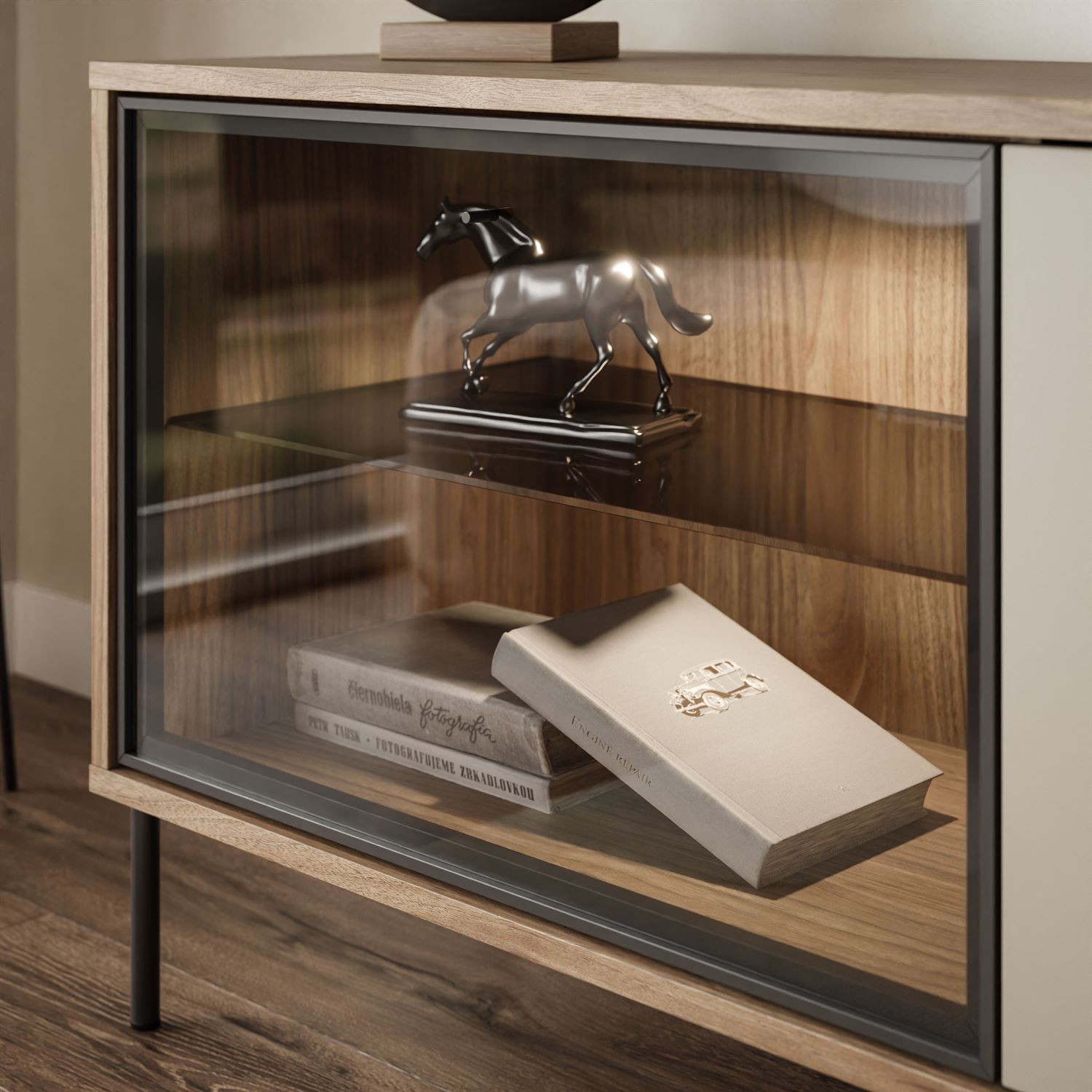 Szafka RTV ISA z oświetleniem LED na wysokich nóżkach