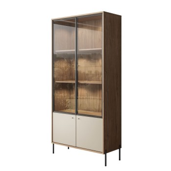 Witryna dwudrzwiowa ISA z oświetleniem LED na wysokich nóżkach