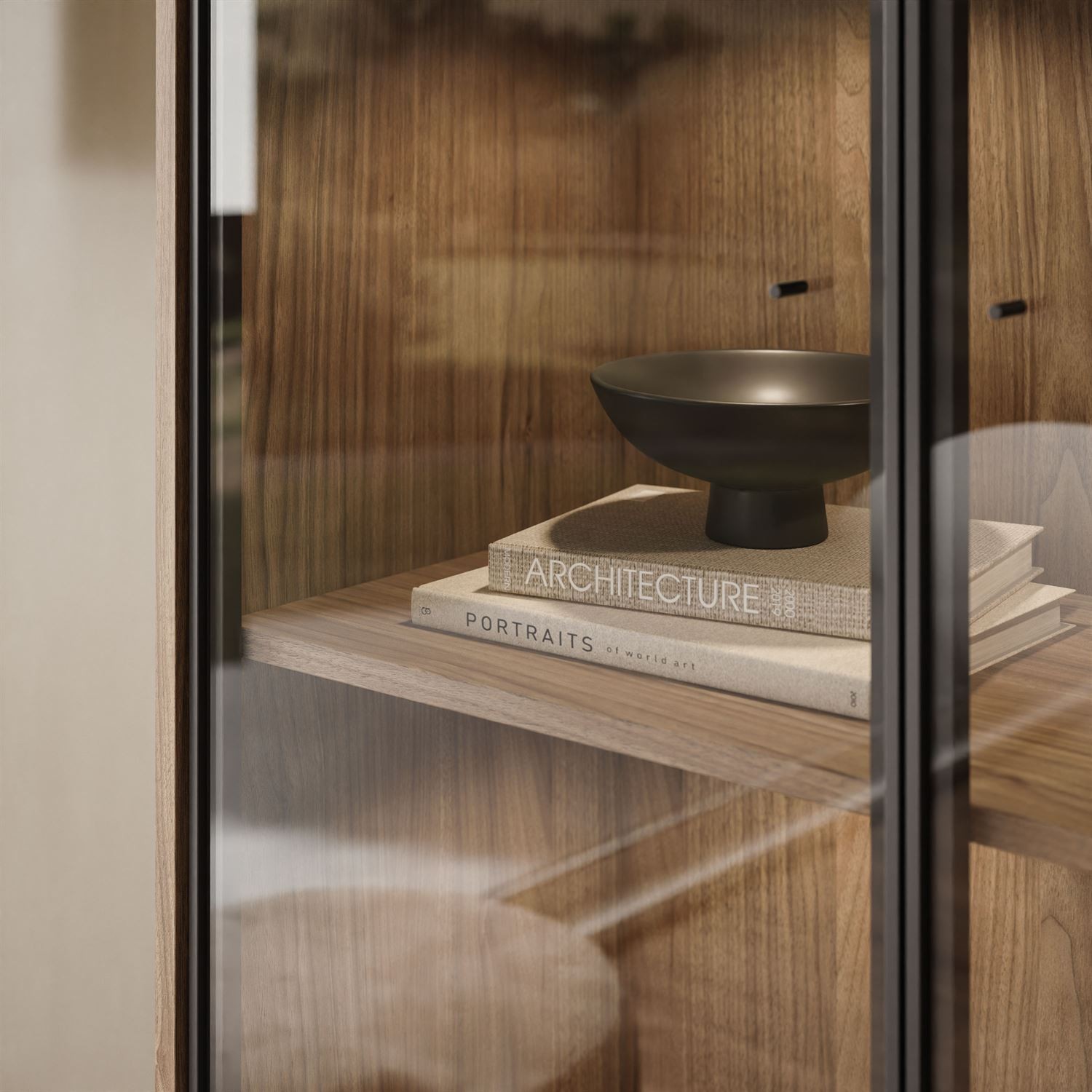 Witryna dwudrzwiowa ISA z oświetleniem LED na wysokich nóżkach