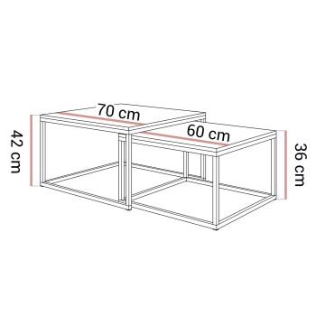 Zestaw stolików kawowych ISA 2w1