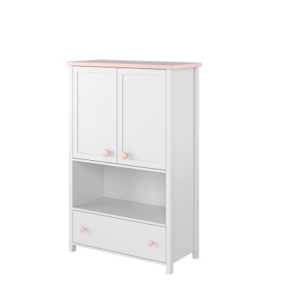 Komoda LUNA LN-11 2d1s biały/różowy