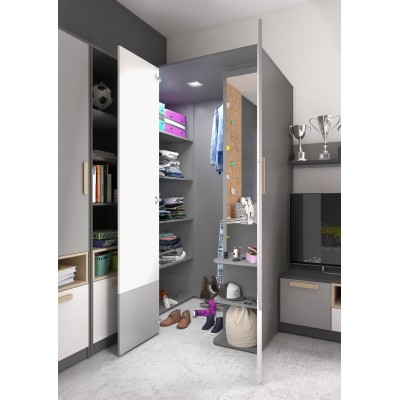 Szafa narożna POK PO-00L 130x93 grafit/buk ibsen/szary jasny