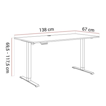 Regulowane biurko SPACE GAMING na metalowych nogach