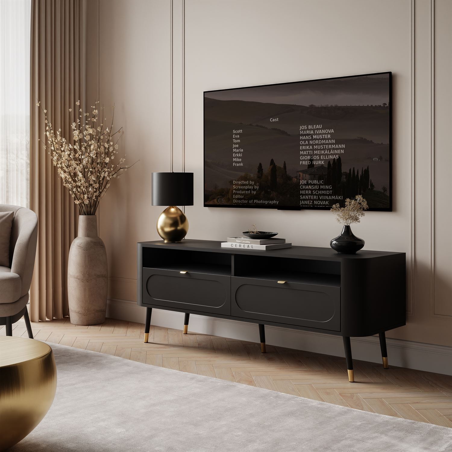 Szafka RTV SHADOW 2S z szufladami