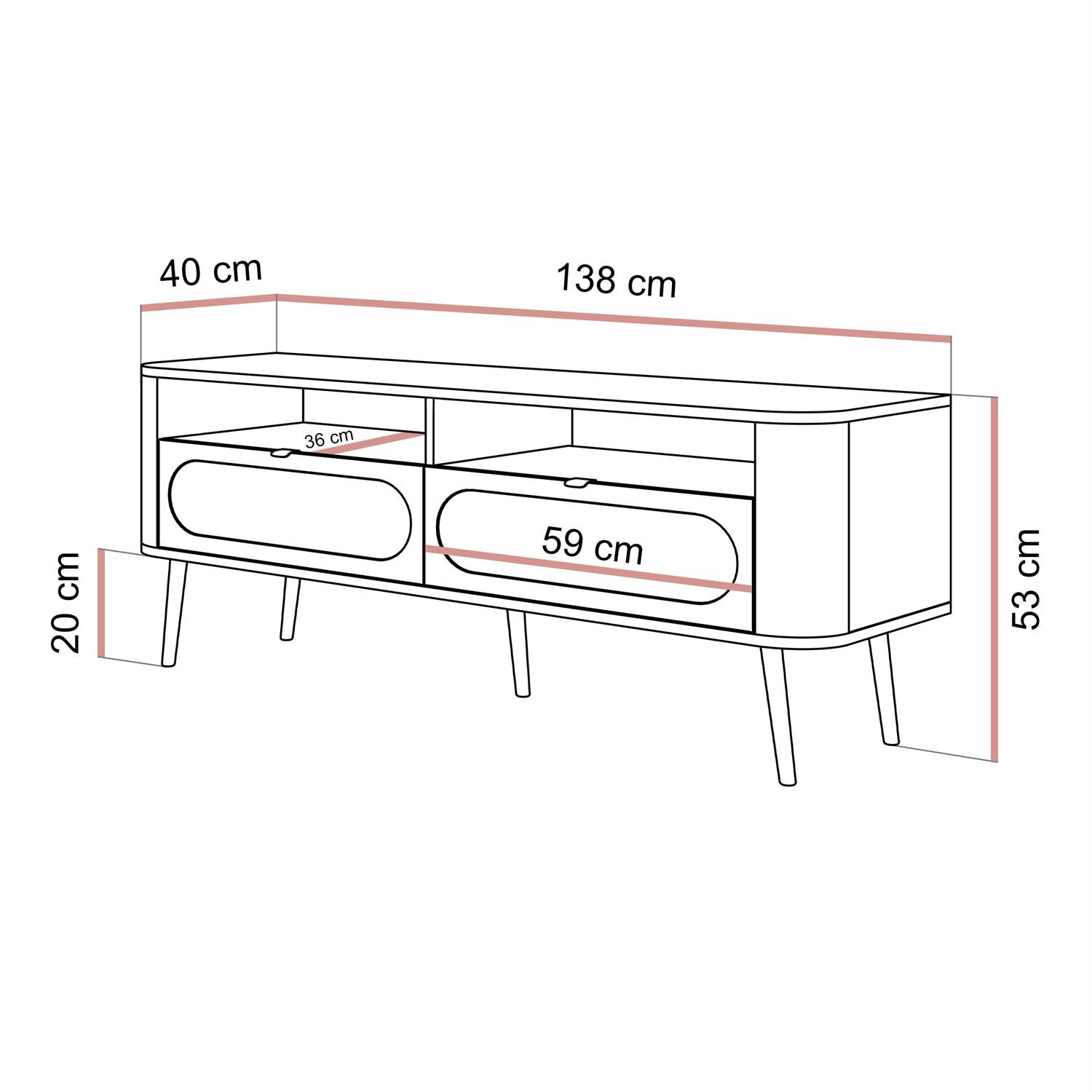 Szafka RTV SHADOW 2S z szufladami