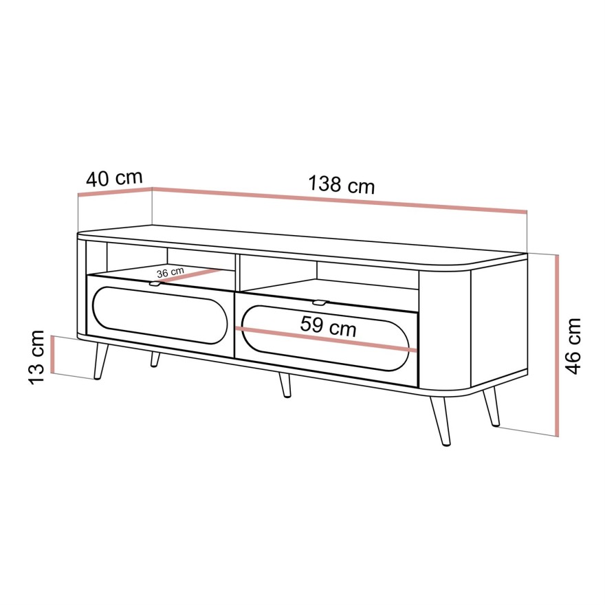 Szafka RTV SHADOW II 2S z szufladami