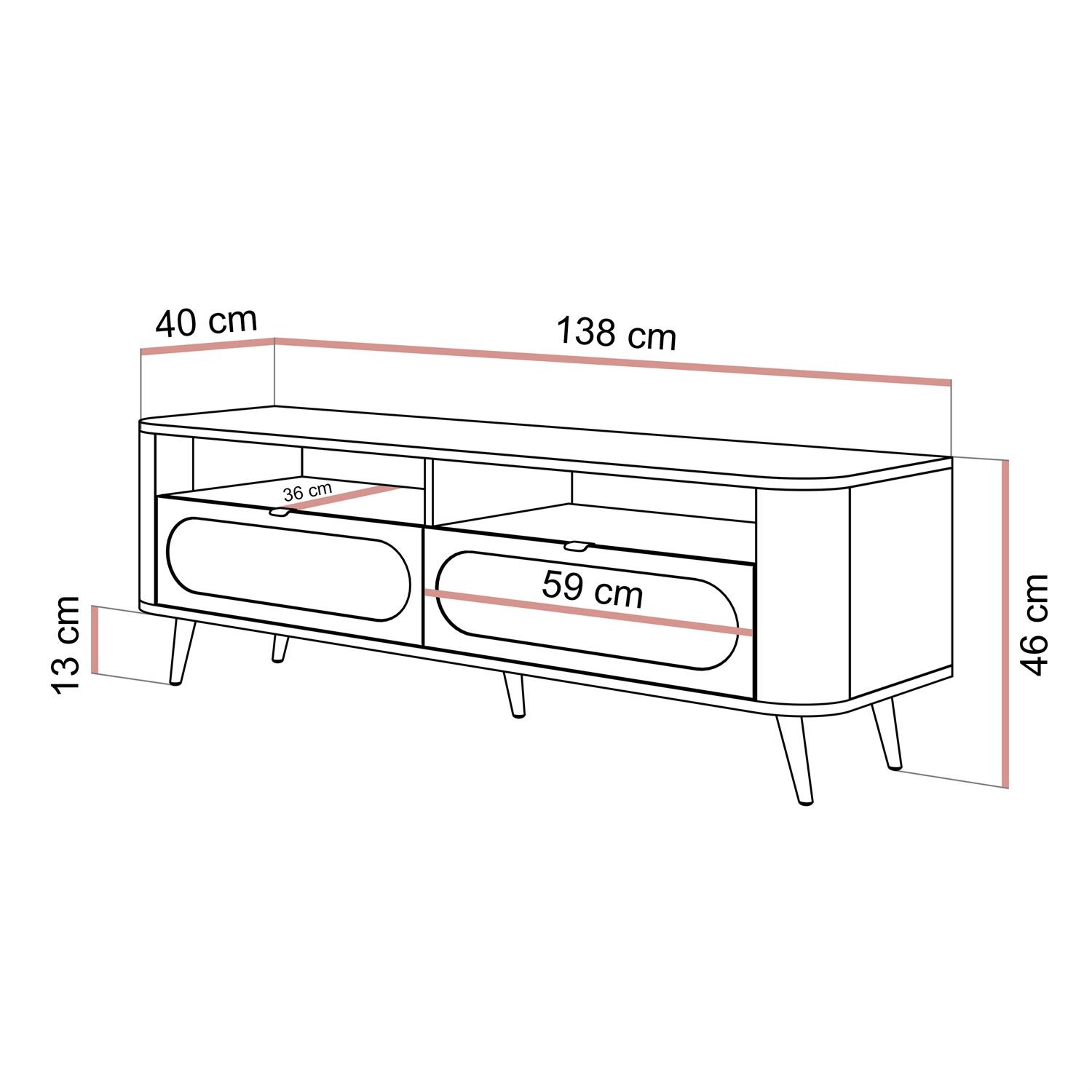 Szafka RTV SHADOW II 2S z szufladami