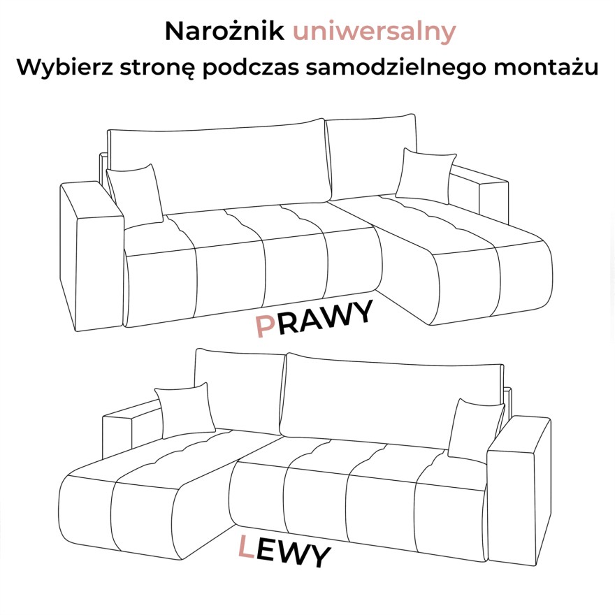 Narożnik tapicerowany CLOUD II XL z funkcją spania