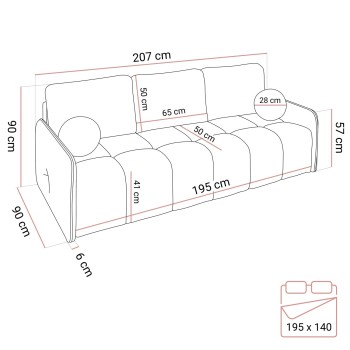 Dwuosobowa kanapa MORENA z funkcją spania
