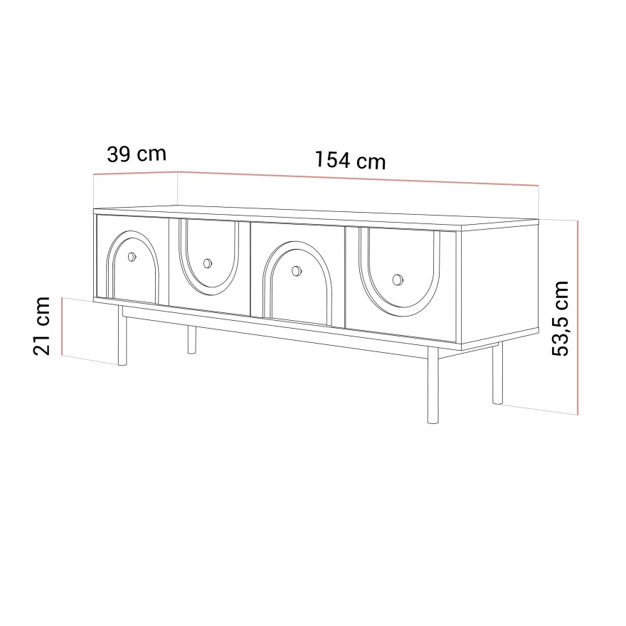 Szafka RTV LIBERTY na drewnianych nóżkach