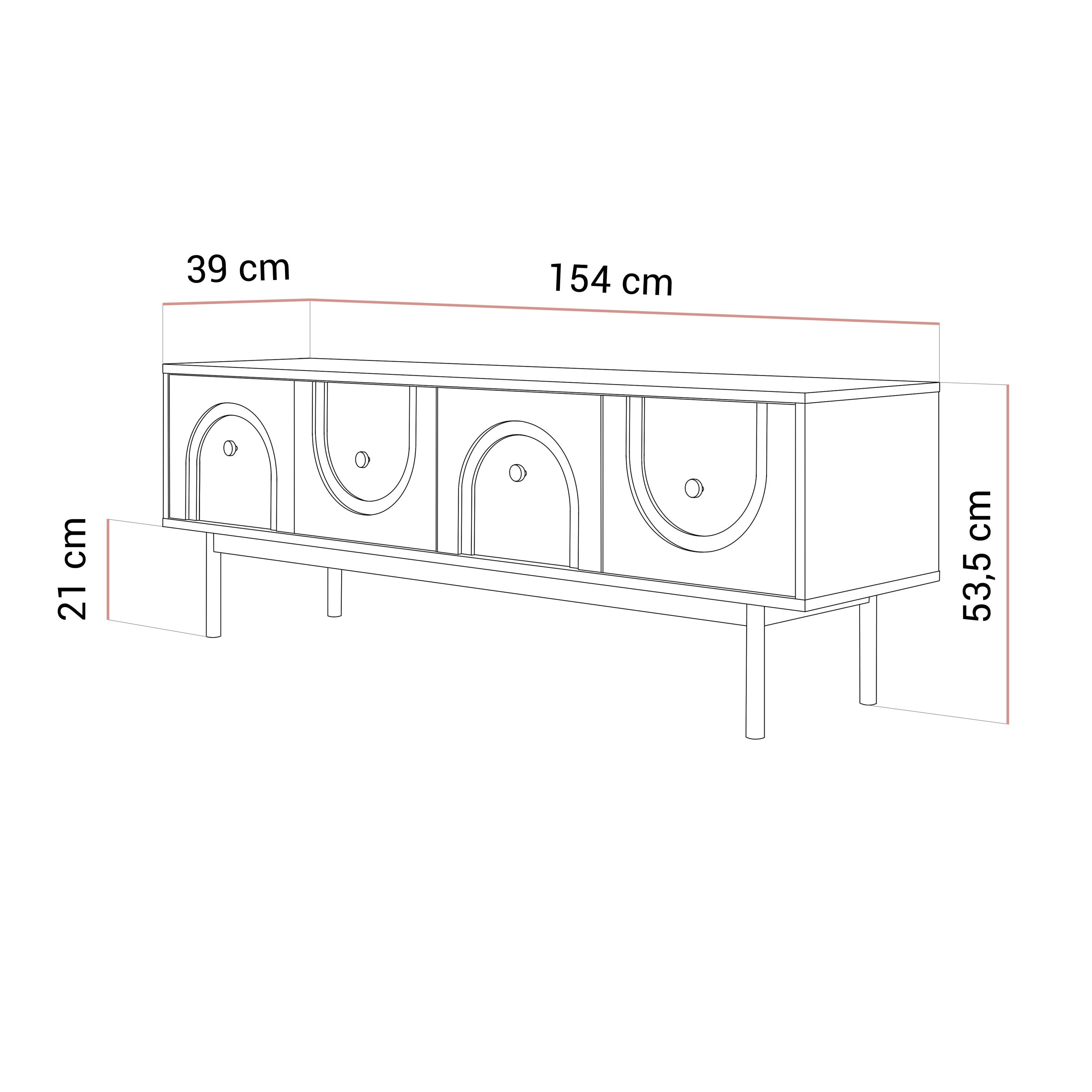 Szafka RTV LIBERTY na drewnianych nóżkach