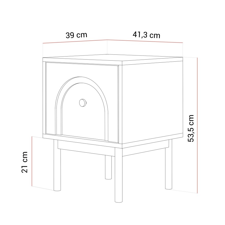 Szafka nocna LIBERTY na drewnianych nóżkach