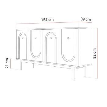 Komoda LIBERTY 4D na drewnianych nóżkach
