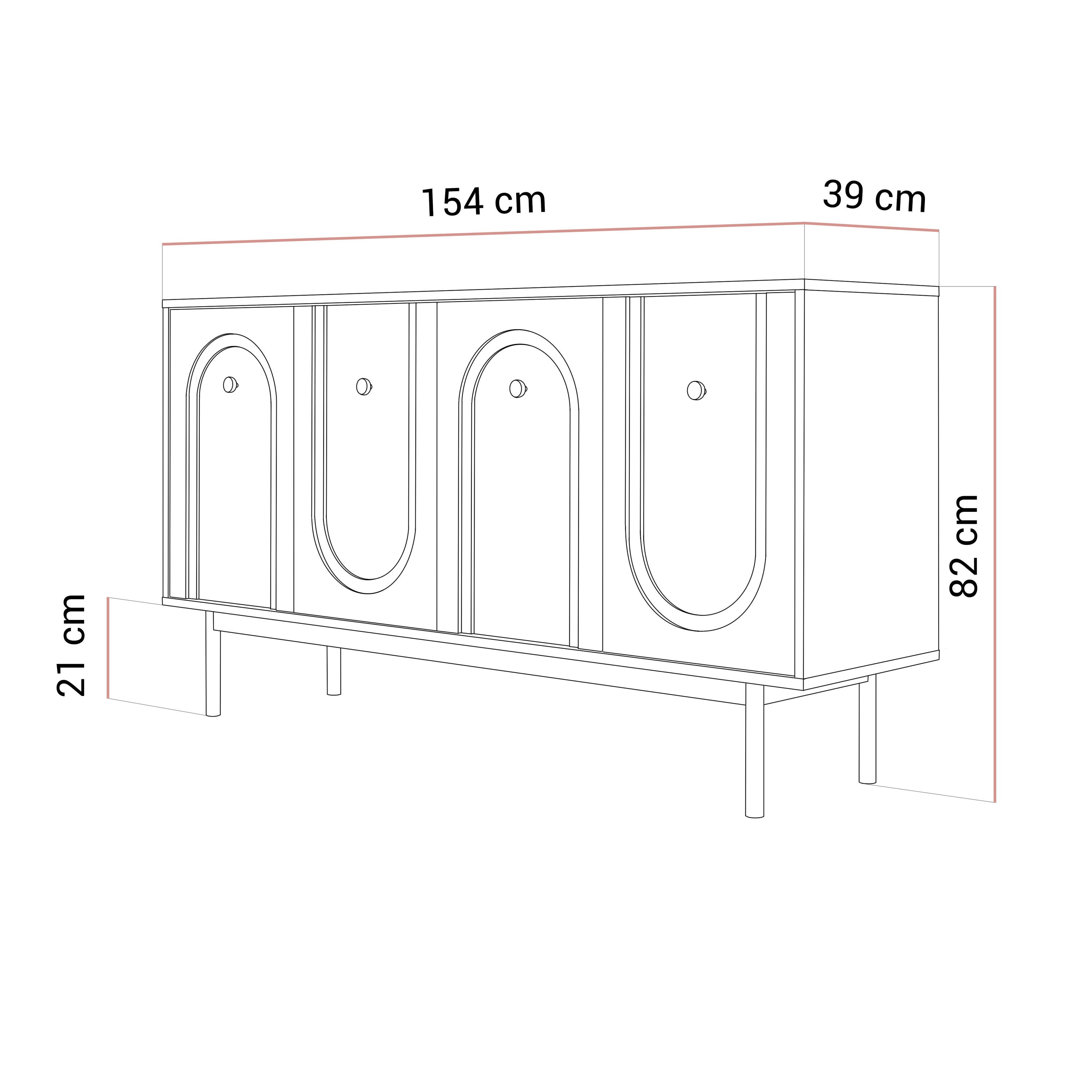 Komoda LIBERTY 4D na drewnianych nóżkach