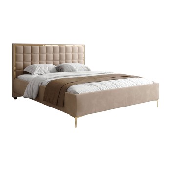 Łóżko tapicerowane ISADORA GOLD z pojemnikiem na pościel