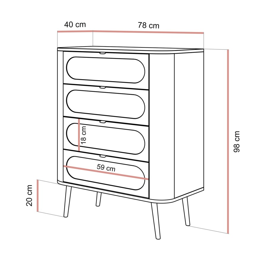 Komoda do sypialni 4S SHADOW z szufladami