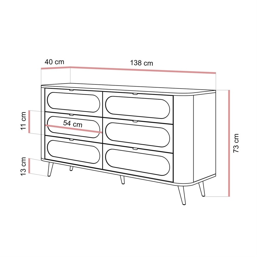 Komoda SHADOW II 6S z szufladami