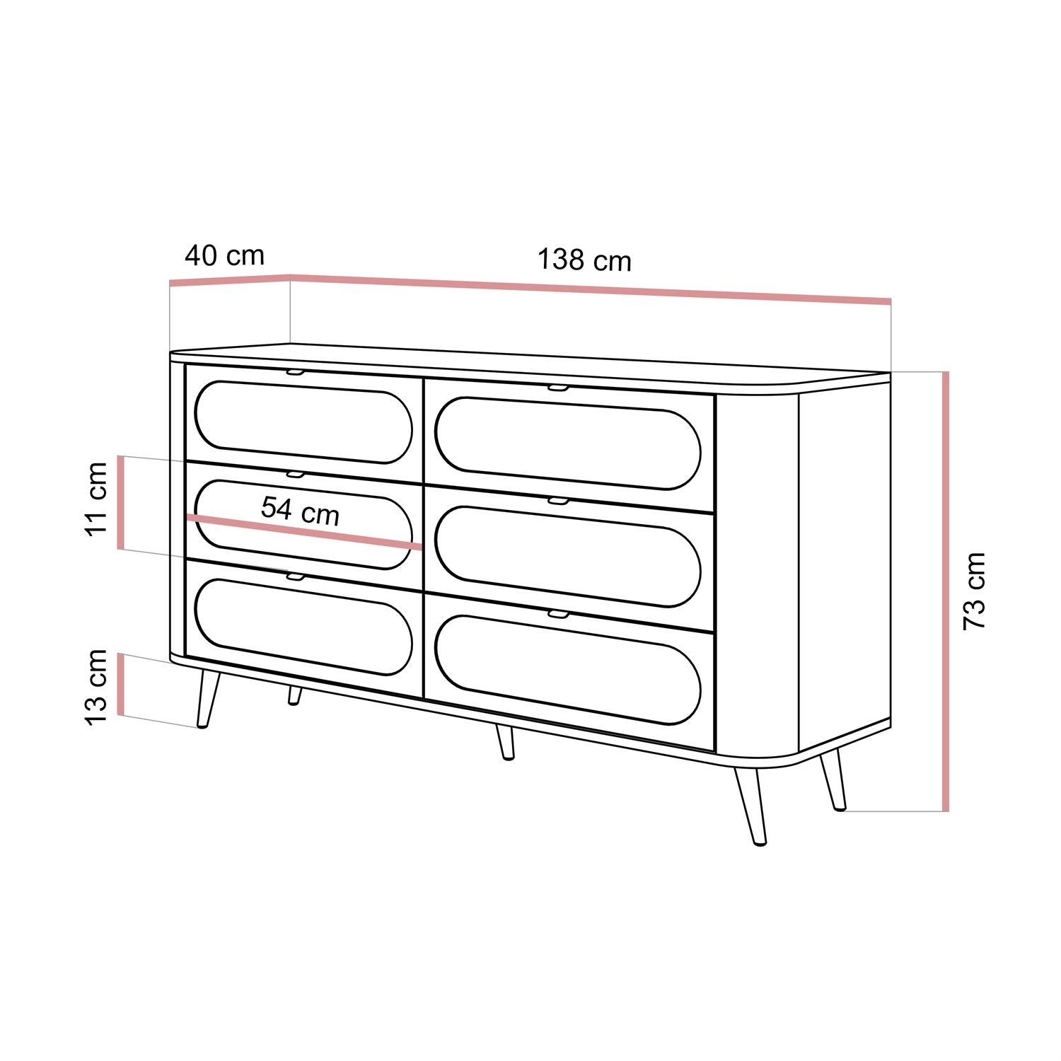 Komoda SHADOW II 6S z szufladami