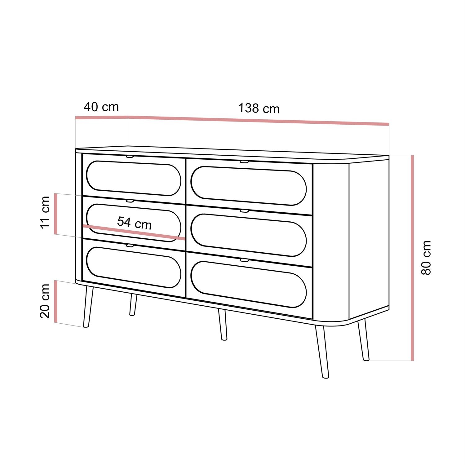Komoda pokojowa 6S SHADOW z szufladami