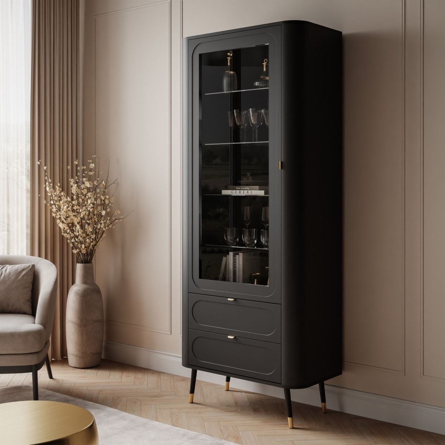 Przeszklona witryna SHADOW z półkami