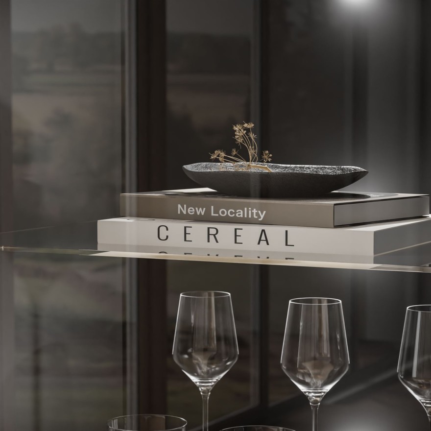 Przeszklona witryna SHADOW z półkami