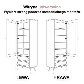 Przeszklona witryna SHADOW II z półkami