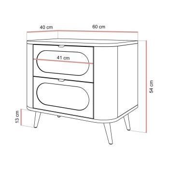 Szafka nocna SHADOW II 2S z szufladami