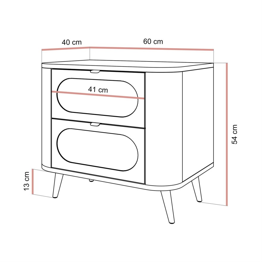 Szafka nocna SHADOW II 2S z szufladami