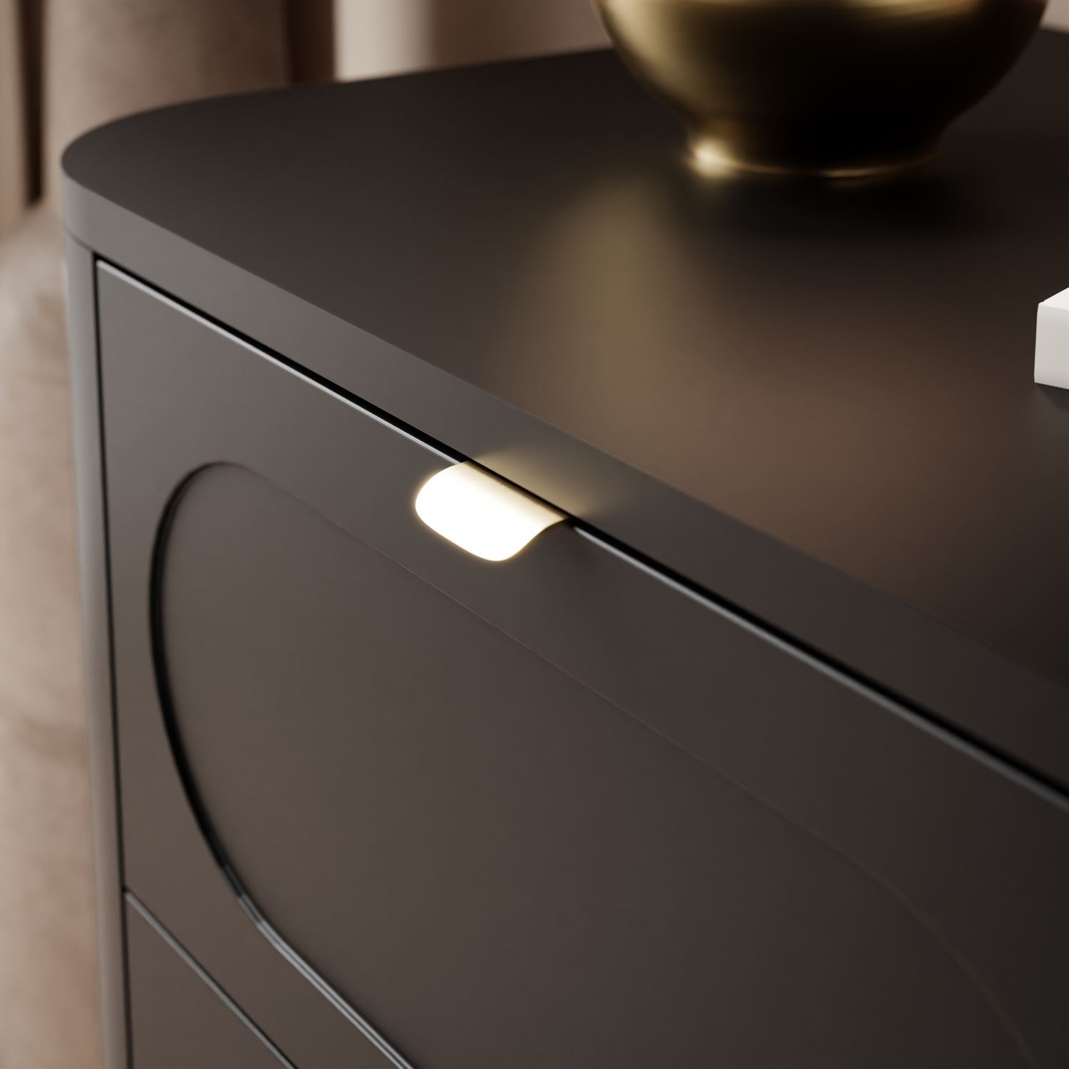 Szafka nocna SHADOW 2S na wysokich nóżkach