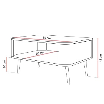 Stolik kawowy SHADOW z półką pod blatem
