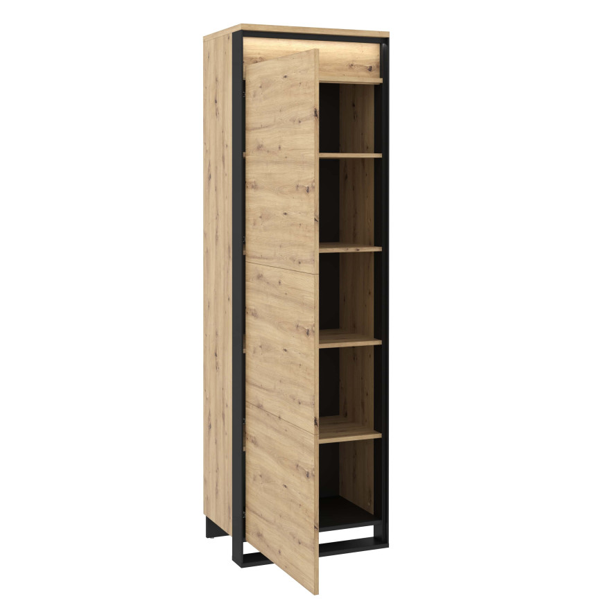 Szafa 1d z oświetleniem QUANT QA-02 dąb artisan/czarny Szafa 1d z oświetleniem QUANT QA-02 dąb artisan/czarny