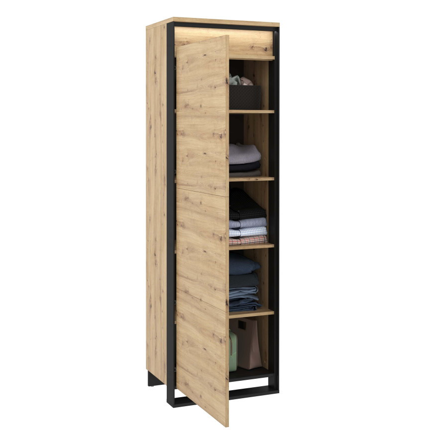 Szafa 1d z oświetleniem QUANT QA-02 dąb artisan/czarny Szafa 1d z oświetleniem QUANT QA-02 dąb artisan/czarny