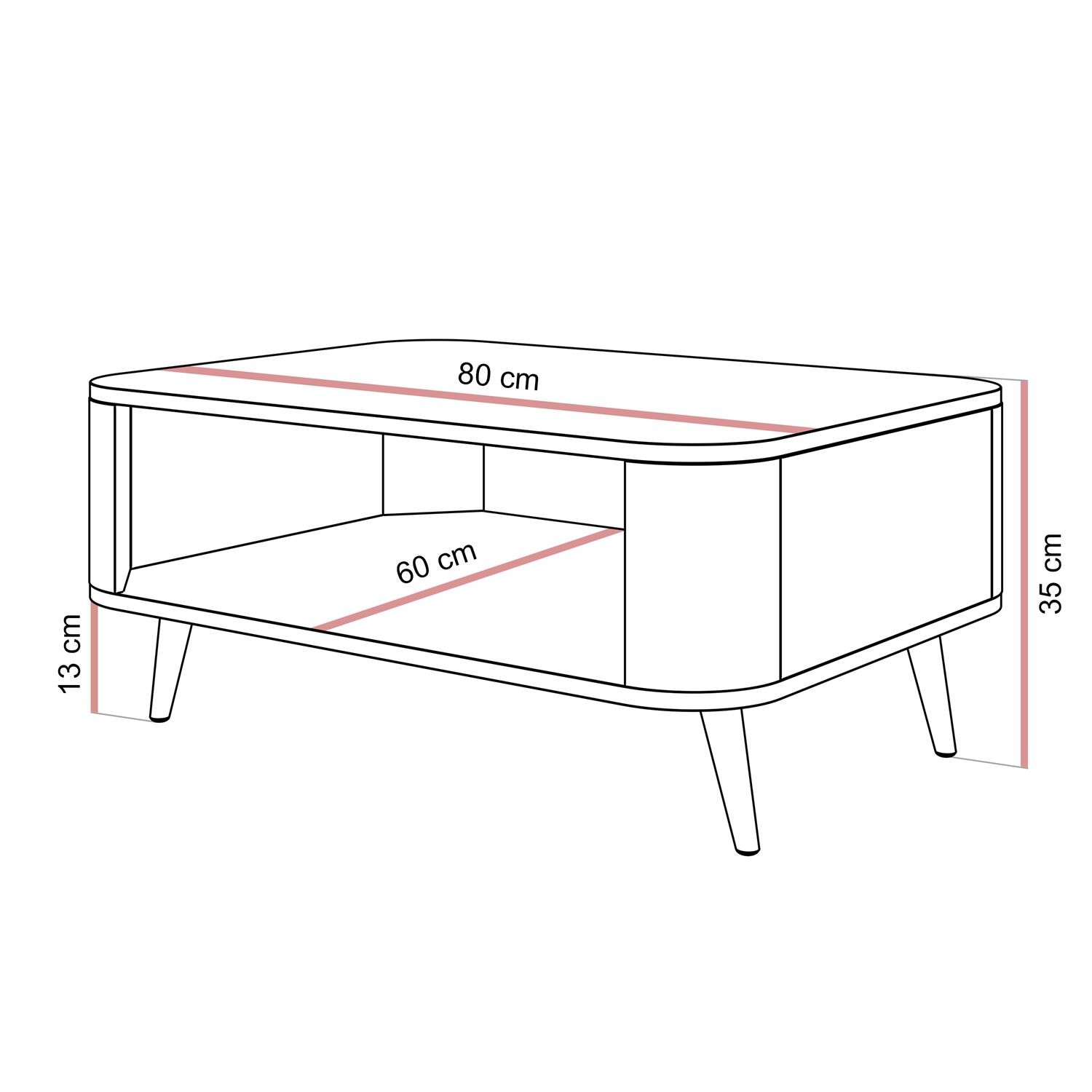 Stolik kawowy SHADOW II z półką pod blatem