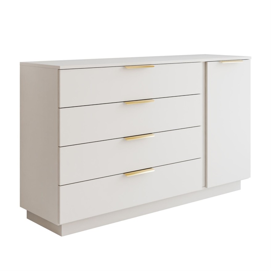 Komoda LINA KASZMIR 1D4S z oświetleniem LED na cokole