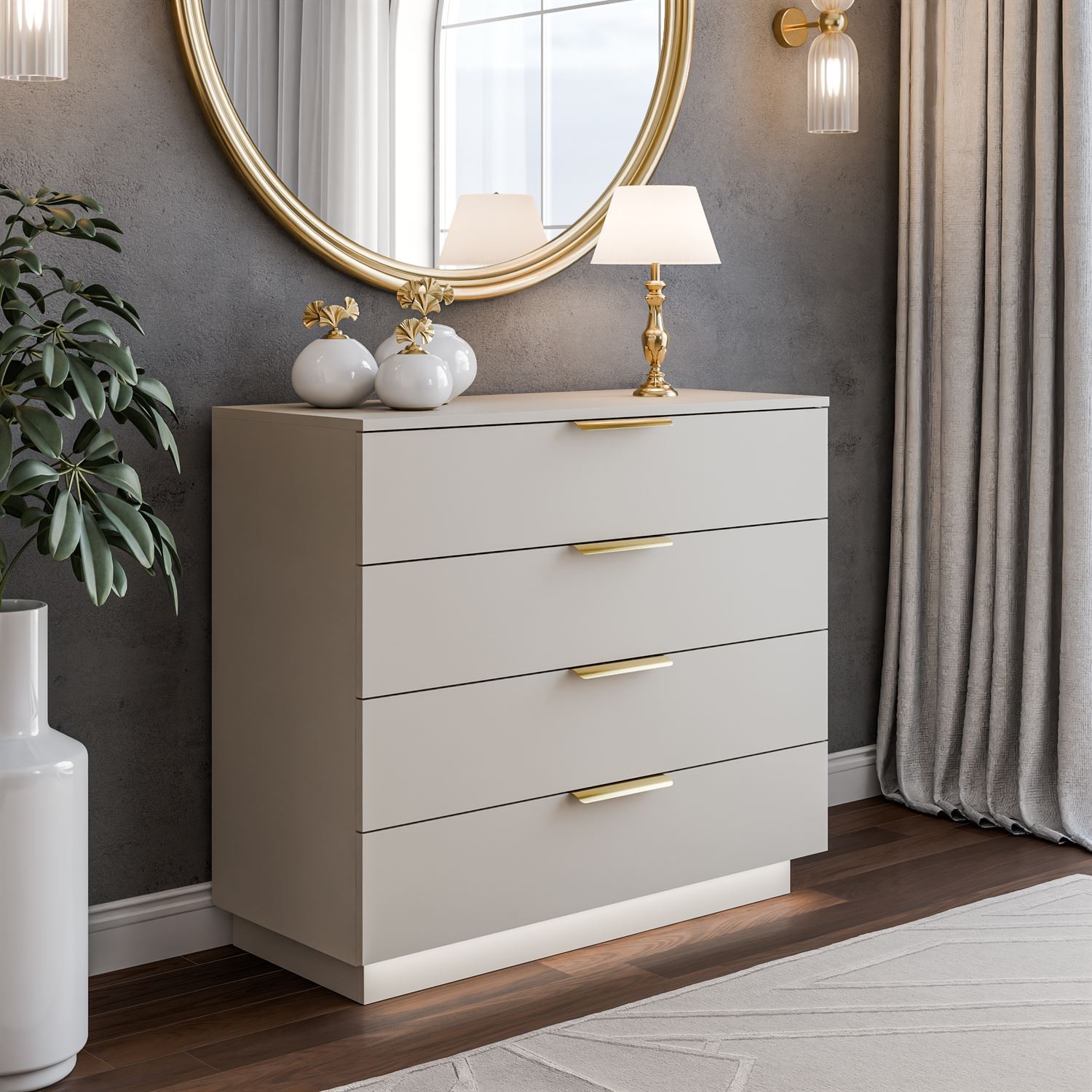 Komoda LINA KASZMIR 95 z oświetleniem LED na cokole