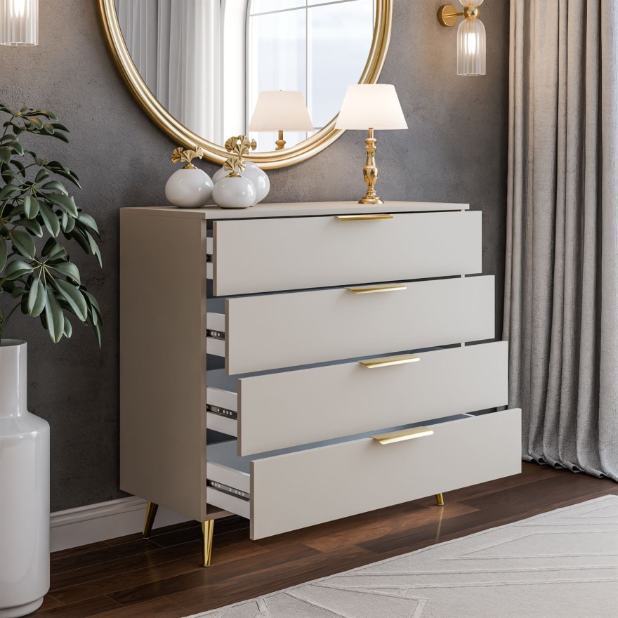 Komoda LINA KASZMIR 95 LED na wysokich nóżkach