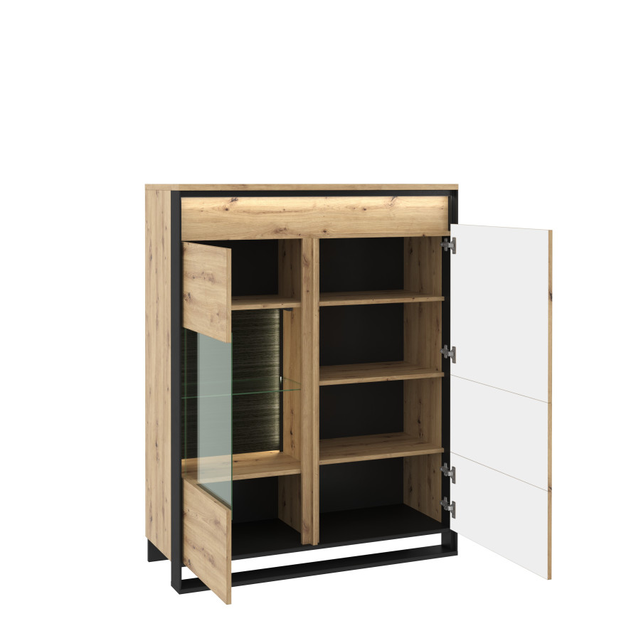 Szafka 1d1w z oświetleniem QUANT QA-06 dąb artisan/czarny Szafka 1d1w z oświetleniem QUANT QA-06 dąb artisan/czarny