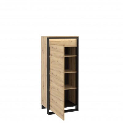 Szafka 1d z oświetleniem QUANT QA-07 dąb artisan/czarny