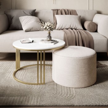 Stolik kawowy z pufą LORI...