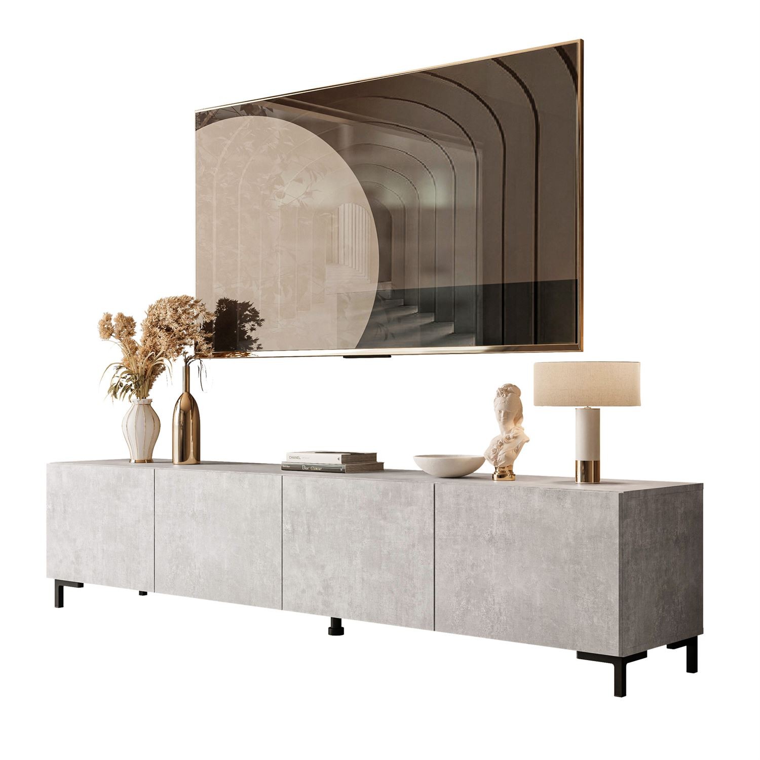 Szafka RTV COLGANTE BETON 200 cm na nóżkach