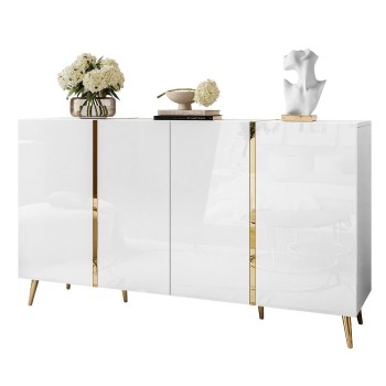Komoda ONYX 4D 158 cm na złotych nóżkach